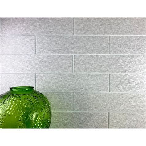 Abolos Monroe White/Wavy 4-in x 16-in Glossy Glass Subway Wall Tile (8 ...