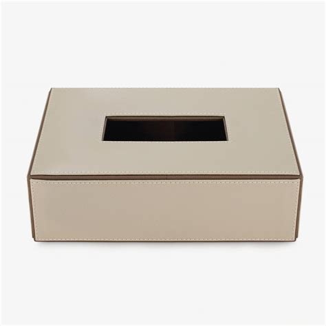 Shop Beige Faux Leather Tissue Box With Cover - at Best Price Online in ...