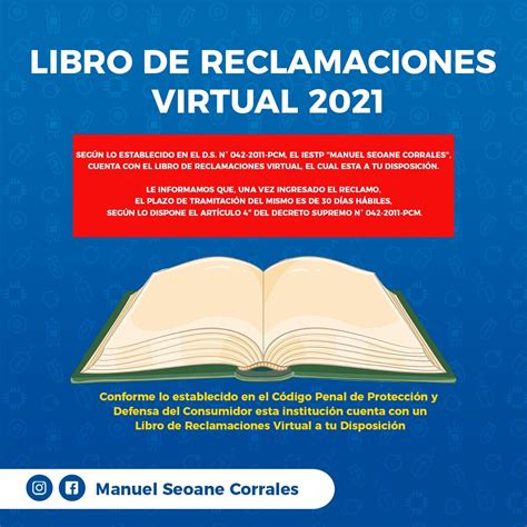 Libro de Reclamaciones Virtual 2021 - IESTP Manuel Seoane Corrales