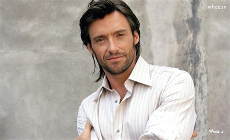 Hugh Jackman Long Hair Style With White Background Wallpaper