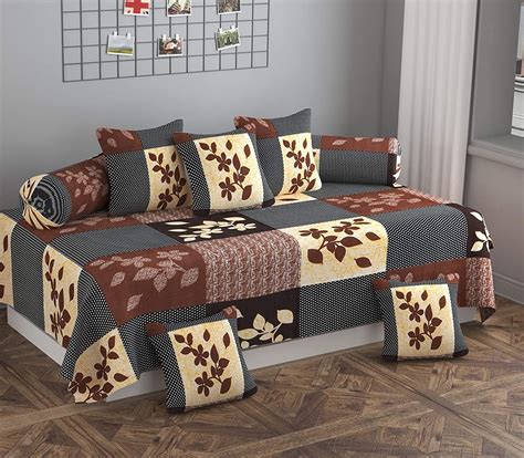 Decent Home Polycotton Unique Patterns Diwan Set Covers 8 Pcs Bedsheet ...