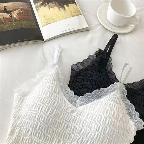 Tank Top - Lace Pleated Tops For Women - Crop Tops – Fashionnsio
