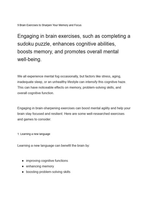 Image result for Focus Training Exercises PDF