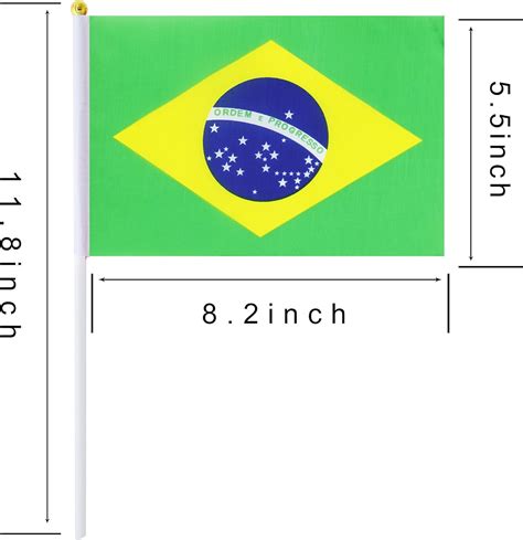 Buy Hand Held Brazil Flag Brazilian Flag Stick Flag Mini Flag 50 Pack ...