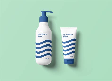 Free Cosmetic Pump Bottle Dispenser & Cream Tube Mockup PSD - Good Mockups