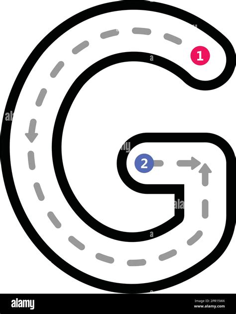 Tracing Alphabet uppercase capital letter G prewriting dotted line ...