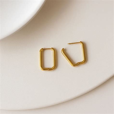 18 kt Gold Plated Oval Box earrings – Inaya Accessories