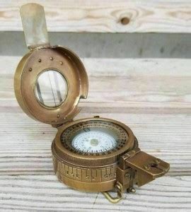 Paccific Solid Brass Antique British Military Prismatic Pocket Compass ...