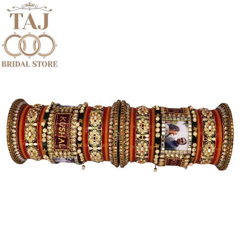 Bridal Chura With Couple Name and Photo – Taj Bridal Store