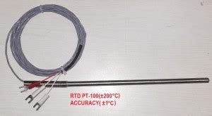 RISARYA RTD PT-100 TYPE 6MM X 6" SENSOR AND 3 WIRE WITH 3M(L) (±200 °C ...