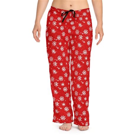 Christmas Snowflakes Pajama Pants Womens Christmas Pajama Pants White ...