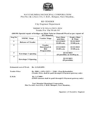 Fillable Online Navi Mumbai Municipal Corporation Plot No.1& 2, Sect ...
