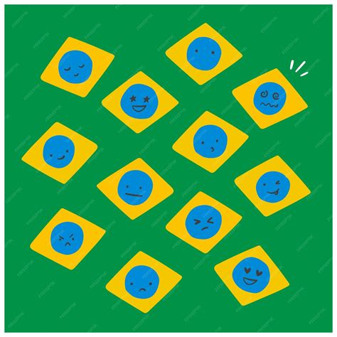 Premium Vector | Hand drawing brazilian emoji flags. vector.