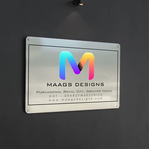 Urban Steel Identity - Stainless Steel Name Plate with Logo for Office ...