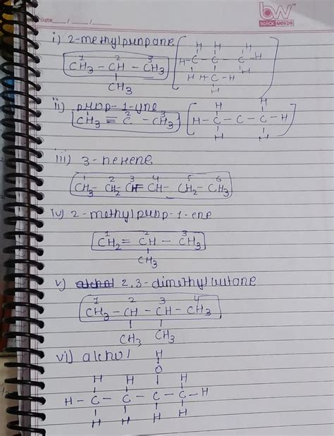 Q 1.Structural formula of 2-m Methylpropane ,prop -1-yne,3-hexene ,2 ...