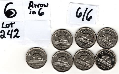 1-1946 ARROW IN 6 FIVE CENT AND 6-6/6 FIVE CENT - Schmalz Auctions