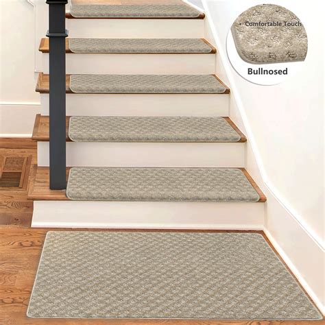PURE ERA Bullnose Carpet Stair Treads Cover 9.5"x30"x1.2"14pcs With ...