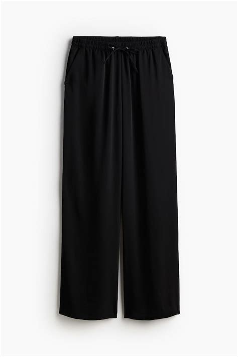Wide pull-on trousers - Black - Ladies | H&M IN