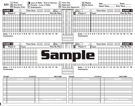 Image result for Volleyball ScoreBook
