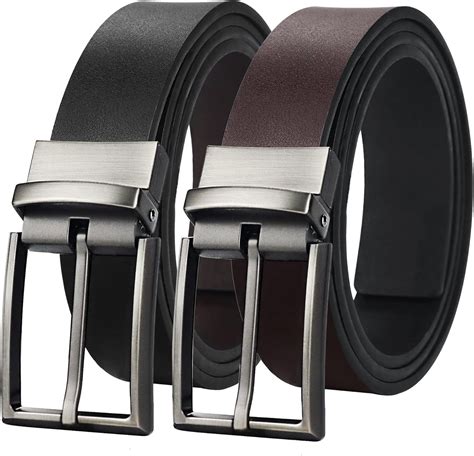 DanceeMangoos Mens Reversible Leather Belt, Dress Casual Belts for Men ...