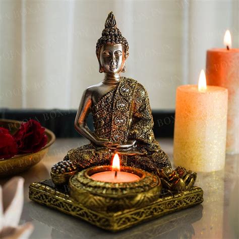 Buy Serene Buddha T-light & Incense Holder Online in India - Mypoojabox.in