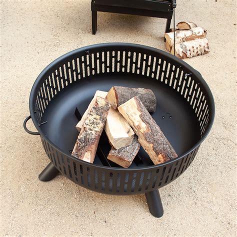 allen + roth 31.5-in W Black Steel Wood-Burning Fire Pit OFW604R at ...