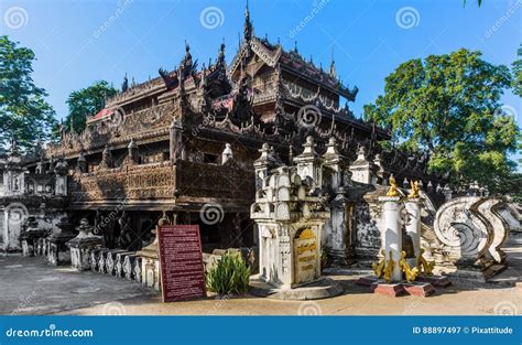 Shwenandaw Monastery Mandalay City Myanmar Stock Image - Image of asian ...