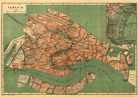 Old map of Venice, Italy - Art Source International