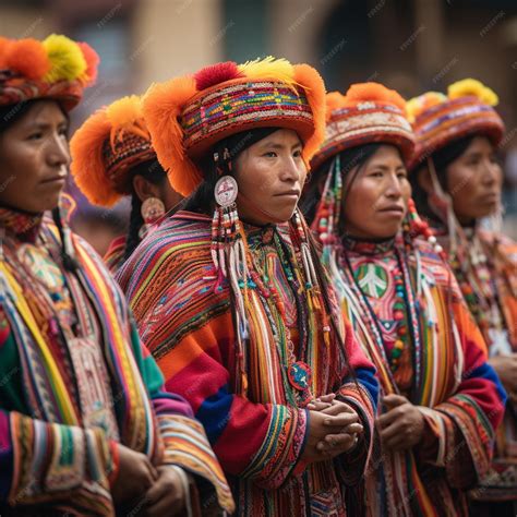 Premium Photo | Indigenous performers in traditional costumes peru ...