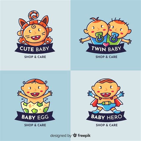 Mooie baby winkel logo collectie | Gratis Vector