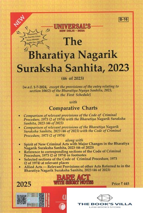 Buy The Bharatiya Nagarik Suraksha Sanhita (BNSS) 2023 Bare Act 2025 ...