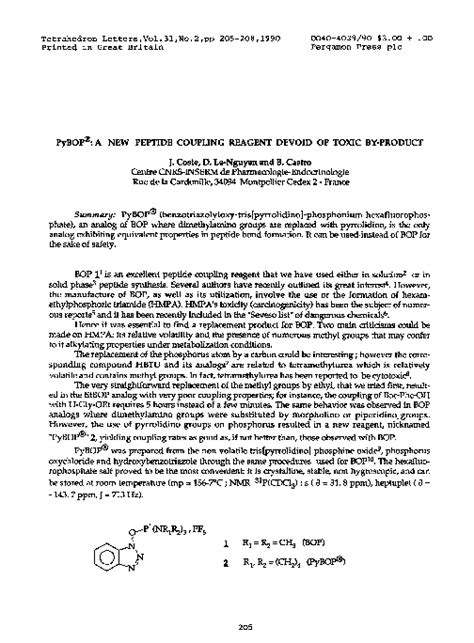 Image result for PyBOP Reaction