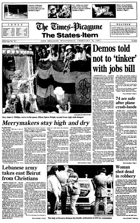 A glimpse in time: See New Orleans' history, from 1837-2019, through newspaper front pages ...