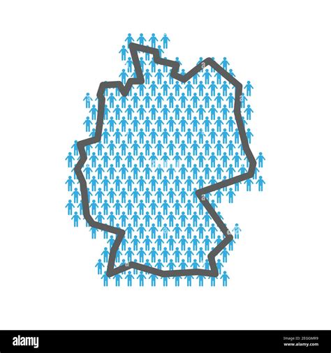 Germany population map. Country outline made from people figures Stock Vector Image & Art - Alamy