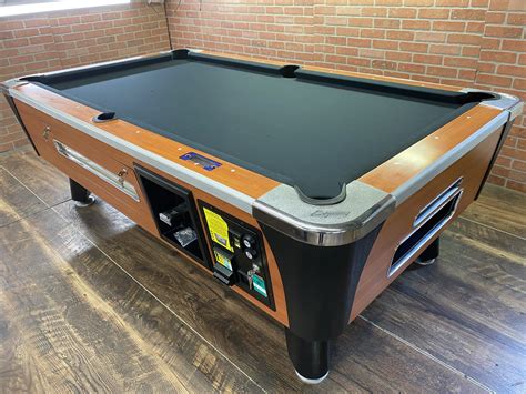 7′ Dynamo Orange Oak Used Coin Operated Pool Table | Used Coin Operated ...