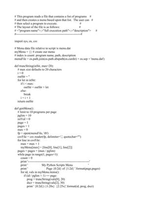 Image result for Main Menu Screen Python