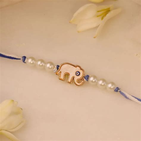 Buy Handmade Beaded Evil Eye Rakhi With Roli Chawal Online On Zwende