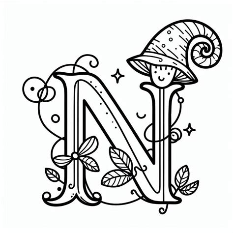 Fairy Tale Alphabet Letter N coloring page - Download, Print or Color Online for Free