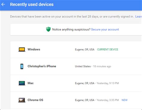 Image result for View Logged-In Devices Google