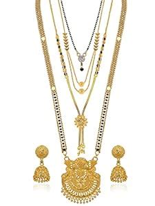 Buy Brado Jewellery Traditional One Gram Gold Plated Combo of 4 ...