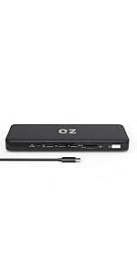 QZ USB 4.0 Hub, Dual Display, HDMI 8K/60Hz, 4K/120Hz, DisplayPort 8K ...