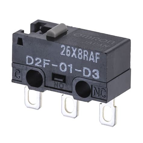 D2F-01-D3 Omron | Omron Pin Plunger Micro Switch, Solder Terminal, 100 ...