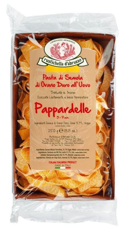 Pappardelle all`uovo, egg noodles, 14 mm, rustichella, 250 g, pack ...