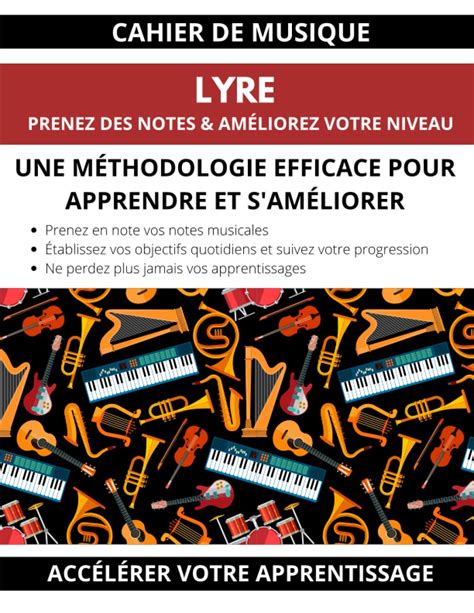 Buy Cahier de musique lyre prenez des notes & améliorez votre niveau ...