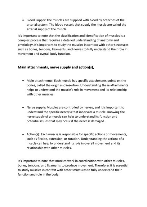 Doc29 - Main attachments, nerve supply and action(s), - Blood Supply ...