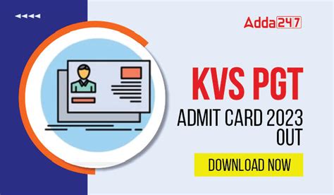 KVS PGT Admit Card 2023 Out, Direct Download Link