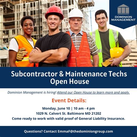 The Dominion Group on LinkedIn: 🛠 Subcontractor & Maintenance Tech ...