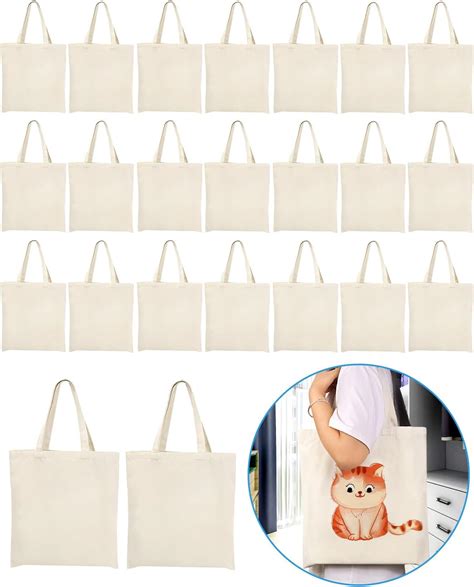 Amazon.com: Lzerking Canvas Tote Bag Bulk 24 Pack 14x15 Inches ...