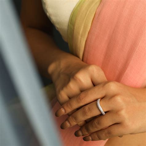 Discover Wave CZ Delicate Silver Band Finger Ring | Paksha - Paksha India