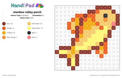 Stardew valley perch Fuse Bead Pattern - Kandi Pad | Kandi Patterns ...